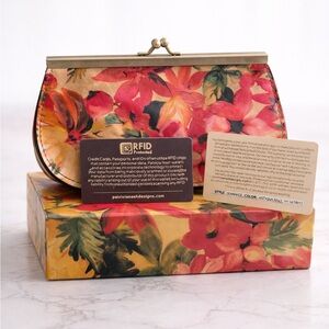 Patricia Nash Autumn Floral Clutch - Red and Orange